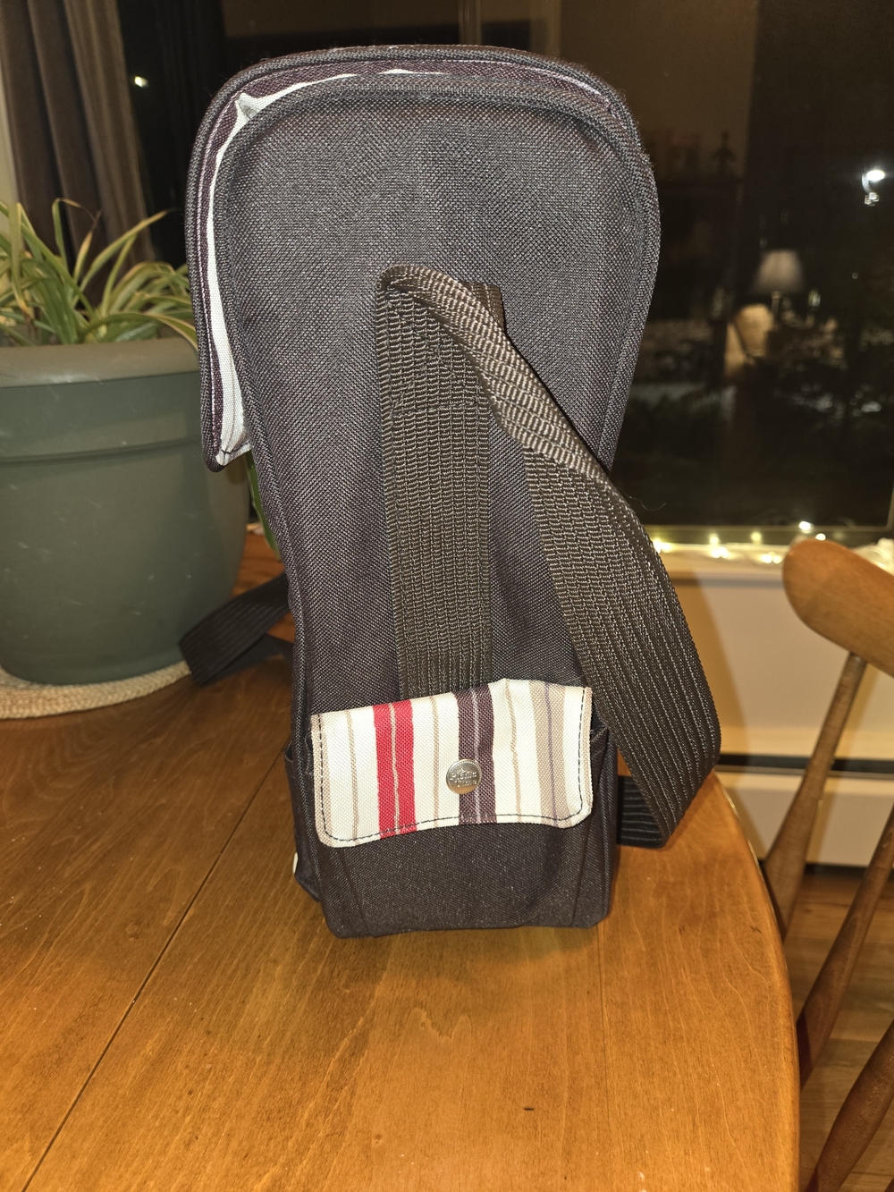 Picnic Time Insulated Wine Bottle Cooler Bag - Sturdy Canvas & Stylish Stripe - Picture 5 of 8